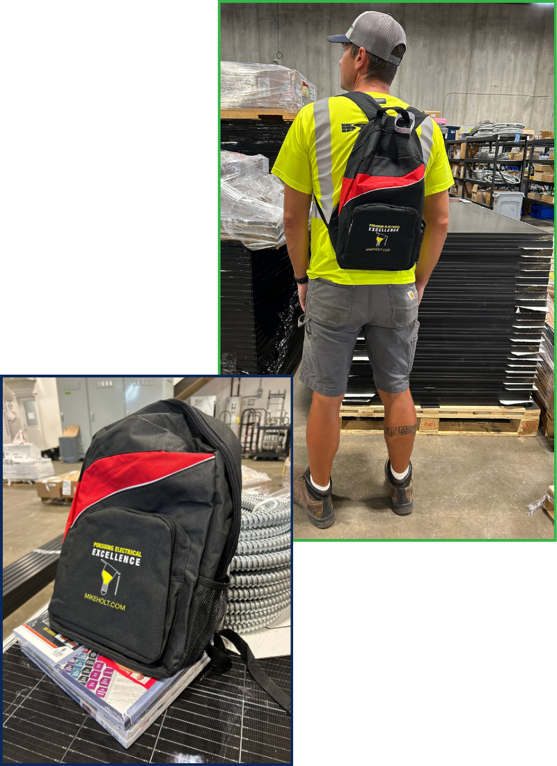 a man in a yellow shirt and a black backpack - Cedar Creek Energy